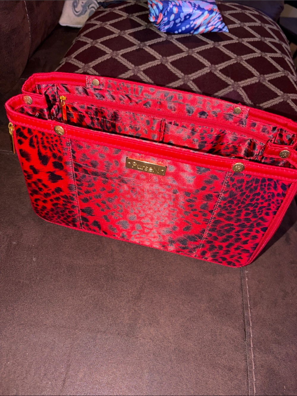 PurseN Red Leopard Print Purse Organizer